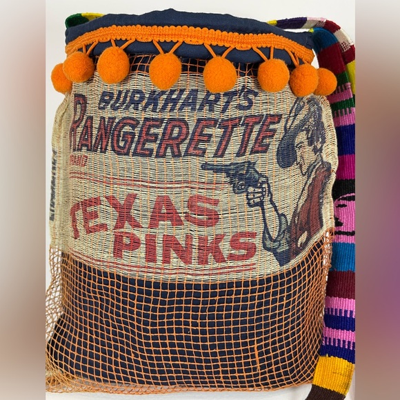 Vintage upcycled Texas grapefruit mesh crossbody bag - Picture 3 of 7